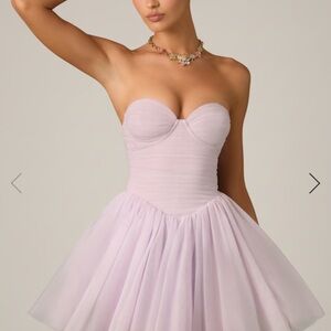 Oh Polly Strapless Lilac Dress